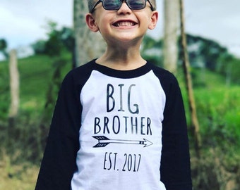 Big Brother Shirt-Kids Raglan Shirt-Free Shipping-Personalized Big Brother Shirt-Big Brother Shirt 3/4 Sleeve-Big Brother T Shirt-Raglan Tee