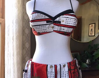 Alfred Shaheen RARE 50s Bikini Swimsuit Asian Print Hawaiian Vintage 1950s 60s