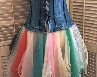 Unicorns and Rainbows Tunic Dress~ Upcycled Clothing, BoHo Clothing, Festival Clothing, Coachella Clothing,Festival Wear,Bohemian Wear,OOAK