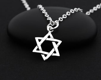 Sterling Silver Star of David Necklace, Star of David Jewelry, Star of David Charm, Magen David, Hanukkah Jewelry, Jewish Star Necklace