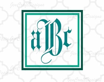 Interlocking Monogram Font SVG Upper and Lower with free frame Cutting File SVG EPS, Dxf Cut Files A to Z Alphabet for Cameo, Cricut