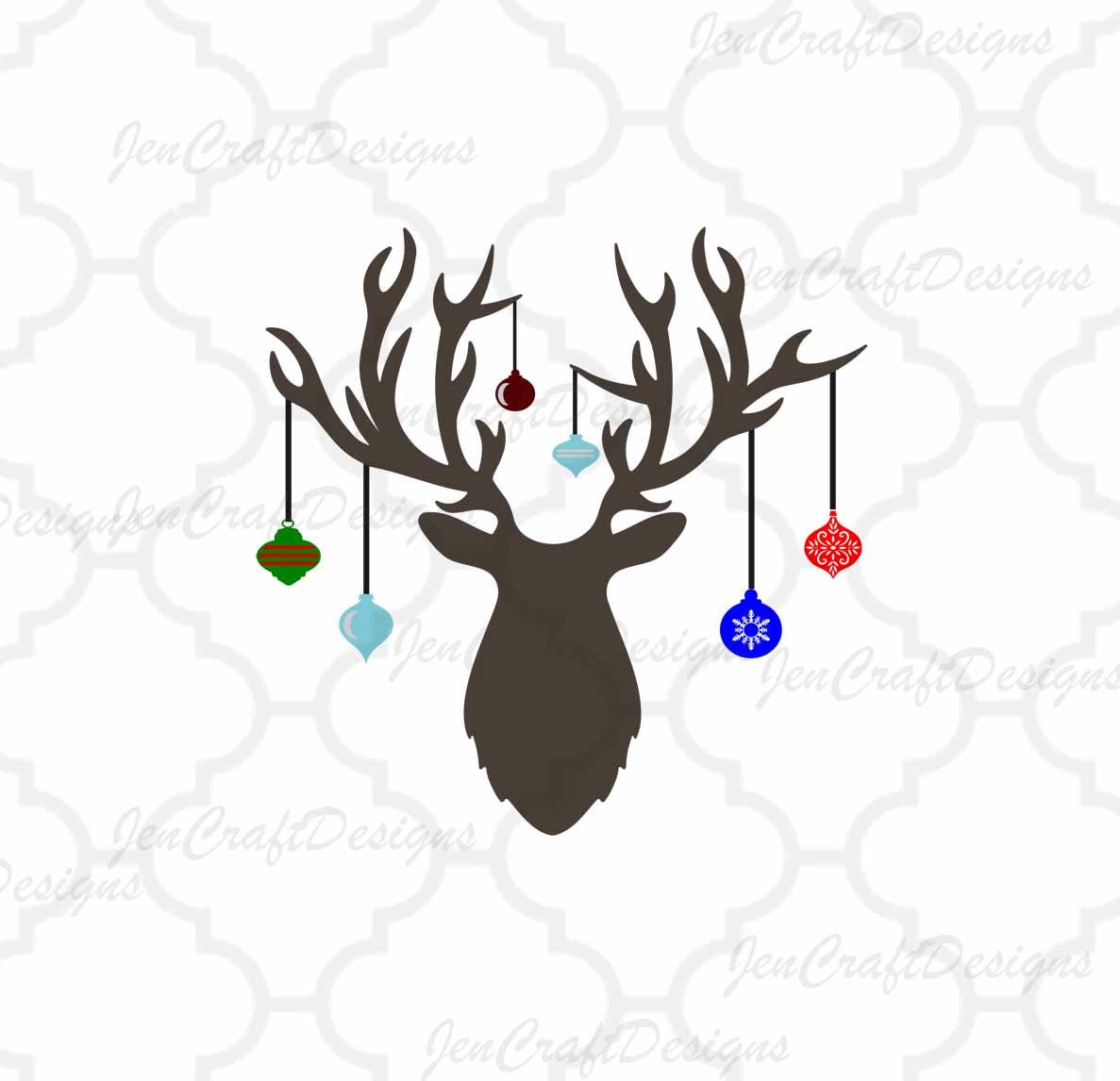 Christmas Deer Antler Hanging Ornaments svg Cutting Files ...