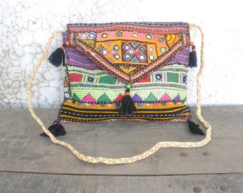 Oria metal stone bag ethnic clutch tribal bag ornate