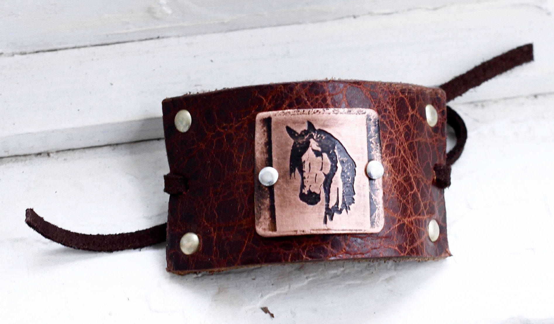 Leather Horse Hair Tie Leather Horse Gift for Girl