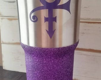 Prince Memorial Glitter Stainless Steel or Glitter Tumbler - Unique Gift - Artist Formally Known As Prince - Symbol Quote on Wine Glass