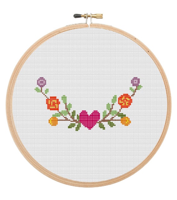 Flower Garden Cross Stitch Pattern Instant download