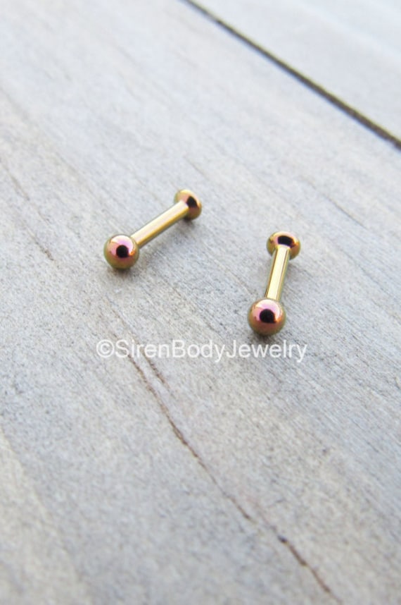 16g Titanium flat back labret stud earring by SirenBodyJewelry