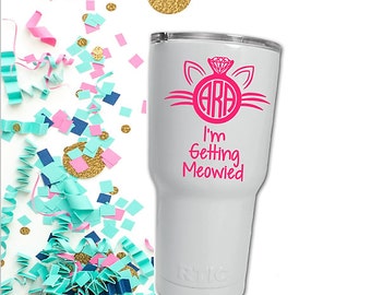 I'm getting meowied decal for cup, Wedding announce decal