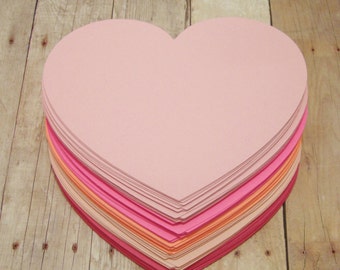4 inch Paper Hearts-Cardstock Hearts-Bridal Shower Decorations-Valentine's Day Party-Pink Paper Hearts-Baby Girl Shower-DIY Valentines