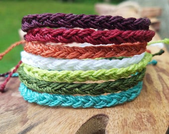 Braided Bracelet, Choose your own color, Beachy Bracelet, Wax Bracelet, Surfer Bracelet, Waterproof Bracelet, Braided Anklet, Beachy Anklet