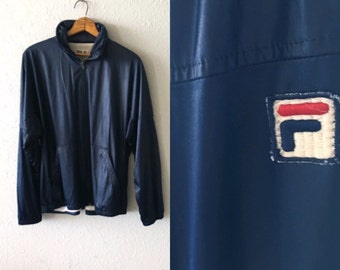 1970's Fila Vintage Bomber Jacket with Hidden Hoodie Made in Italy