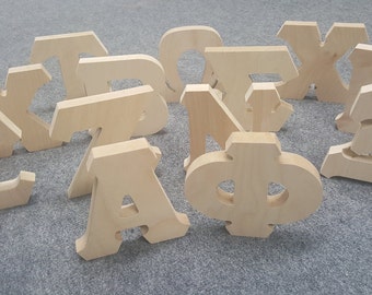5.25" - 5.5" Greek Wooden Letters