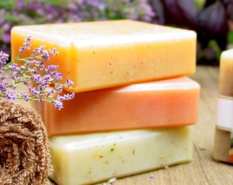 Soap Gift Set, 4 Natural Soaps, Bar Soap, Handmade Soap, Teacher Gift, Essential Oil Soap, Wedding Soap, Vegan Soap, Homemade Soap