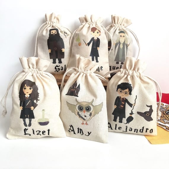 Personalized Harry Potter Goodie Bag Party Favor Drawstring