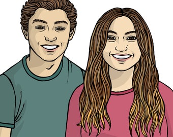 Custom completo Couple Portrait - custom portrait of couple