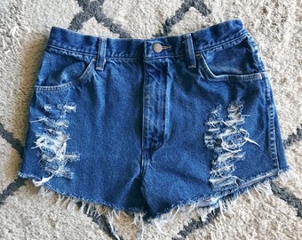 High Waisted Distressed Shorts