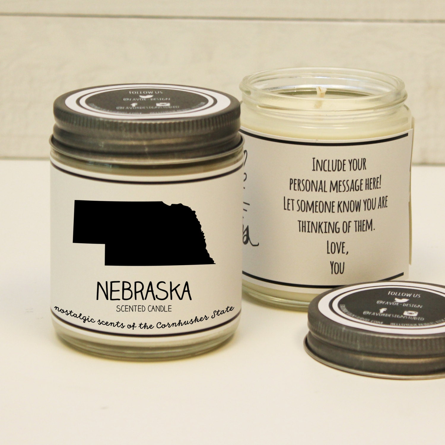 Nebraska Scented Candle Homesick Gift Feeling by helloyoucandles