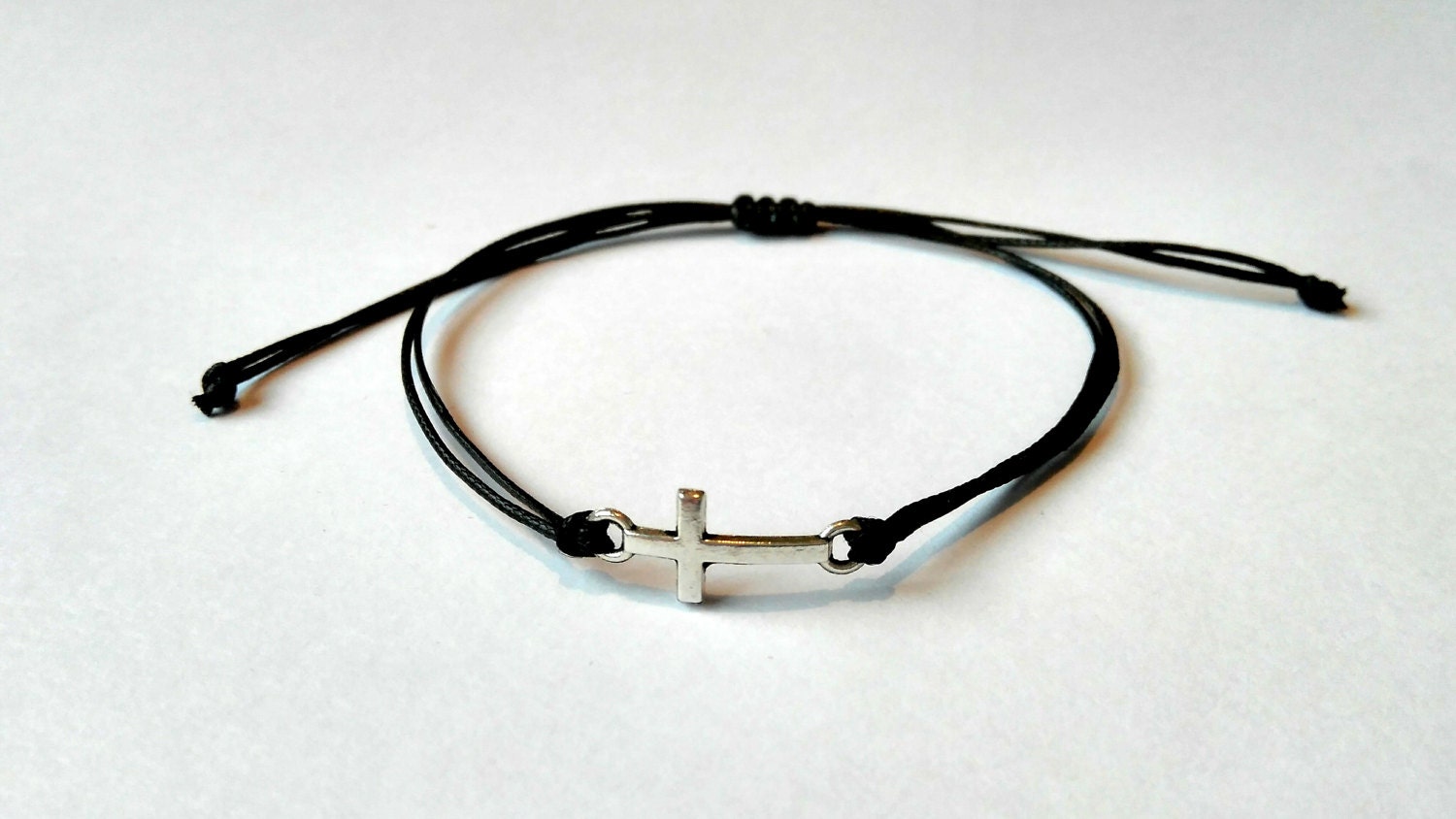 Men Cross BraceletBlack String Bracelet Friendship Bracelet