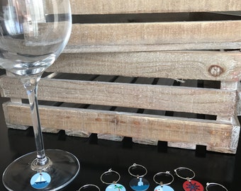 12 Nautical Wine Glass Charms/Wine Glass Favors/Barware/Nautical Gifts/Wine Lover Gifts/Nautical Bar Accessories/Nautical Wine Charms/Unique