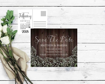 Save The Date Templates Printable- Save The Date Calender- Wedding Announcement- Save The Date Card- Rustic Save The Date- Wedding Printable