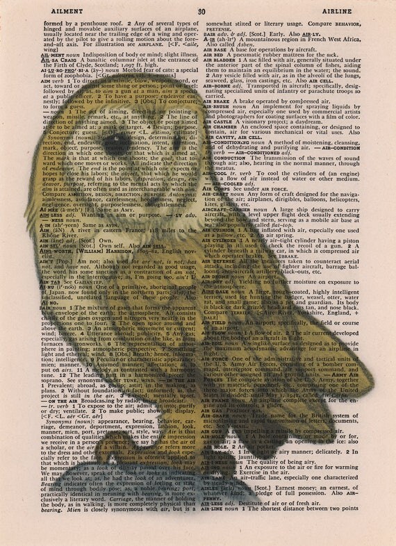 Owl Dictionary Print Book Page Art Vintage Dictionary Art