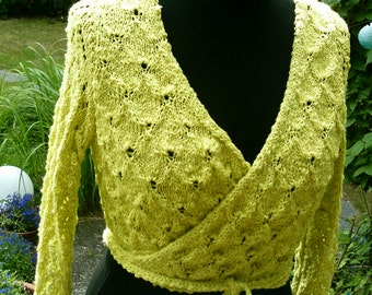 Wrap Cardigan, bright-green, size 40-42 (M-L)