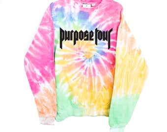 Tie-dye tiedye Yeezus Kanye West Bieber Belieber Purpose Tour Staff Justin Bieber Gucci Champion sweatshirt hoodie Purpose Tour Merchandise