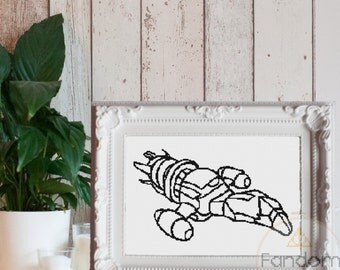 Firefly Serenity Outline Cross Stitch PDF Pattern | Digital Download | Geek Cross Stitch Pattern | Serenity Firefly Cross Stitch Pattern