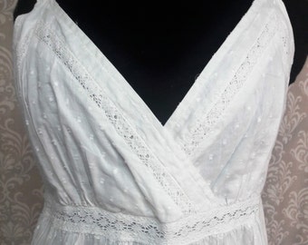 Boho Beach Wedding Dress, White Cotton Boho Dress, Hippie Wedding dress, Simple Wedding dress, Casual Wedding Dress