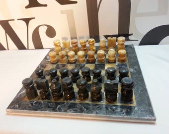 Vintage Marble Chess Set Marble Chess Set 9.8 x 9.8" Chess Travel Chess, Board Chess Set,Marble Pieces SAVE 15% & FREE SHIPPING