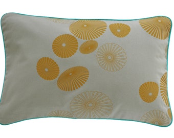 Cushion cover HAARKLAMMER, light grey / mustard, 60 x 40 cm (without filling)