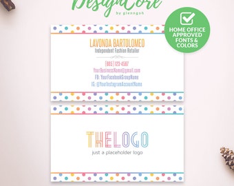 Business Cards, Home Office Approved, Personalized, Printable Card, Polka Dot, Digital Files, Marketing, Branding, Fashion Retailer, DCBC001
