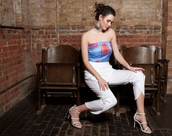 White Bamboo Silk Harrem Pants