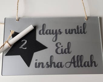 Ramadan Eid Calendar Countdown Reusable Acrylic Hardwearing Gift Plaque
