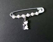 Pussy Cat Safety Pin//Safety Pin Jewelry//Womens movement Pin//Solidarity Safety Pin//Pussy Cat Pin//Resistance//Safe with Me//Cat Charm