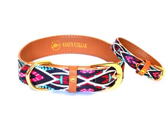 The "Boho" Collar / Dog collar with a matching bracelet for the owner