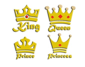 Crowns Embroidery design - Family Crowns - Machine embroidery design - NushNusha shop
