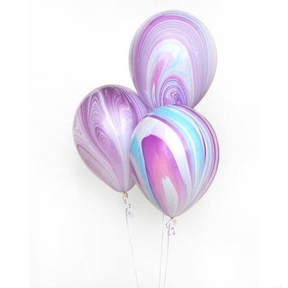 Unicorn Balloons/ Multi Color Pastel Marble Balloons/ Unicorn Balloons/ Princess Balloons ...