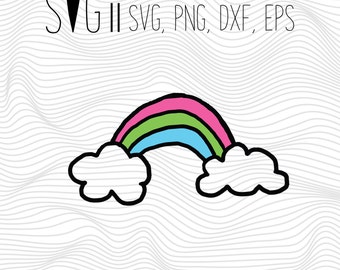 Rainbow Svg, Clouds Svg, Font Svg, Svg For Silhouette, Svg ...