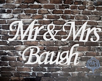 Mr and Mrs Last name Mr and Mrs Table Sing Wedding name table sign, custom table sign, mr and mrs name sign Wedding wooden letters