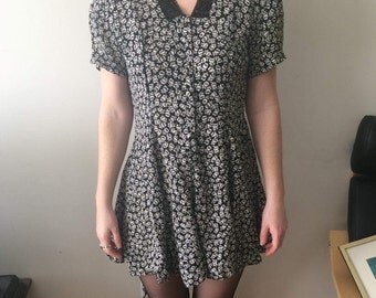 90's Aqua Flower Unique Dress