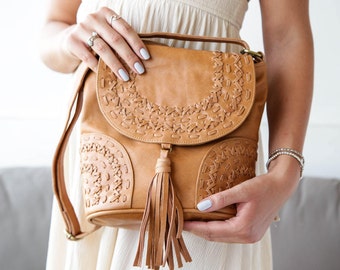 Boho Bag | Bohemian Bag | Leather Crossbody Bag | Boho Bags | Fringe Bags | Boho Style | Crossbody Bags | Brown Leather Bag