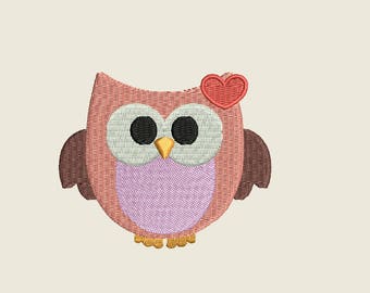 Owl embroidery - Animal embroidery - Owl embroidery design - Filled stitch embroidery - Machine embroidery - INSTANT DOWNLOAD
