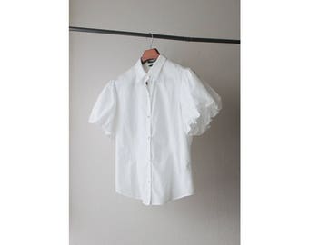 1990s Ralph Lauren Puff Sleeves Shirt