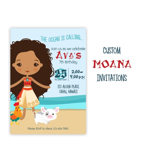 Personalized Moana Birthday Invitations 8