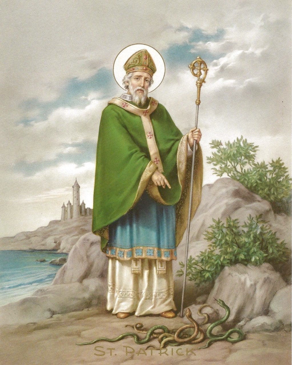 St Patrick Of Ireland From Vintage Irish Saint Christian Roman 8424