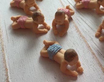 Micro Mini Babies, Set of 12, Boy and Girl Baby Dolls by Miniature Corner, Plastic Mini Baby, Crafting, Party Favors, Decorations