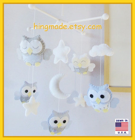 Baby Crib Mobile Nursery Mobile Unisex Baby Mobile Owl Baby