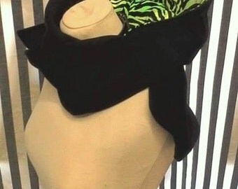 sciarpa cappuccio zebrato verde fluo DIY hooded neon green zebra scarf punk goth metal kawaii industrial