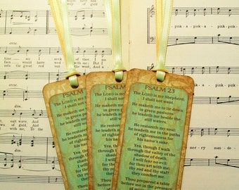 Psalm 23, Scripture Bookmark Set, Set of 3, The Lord is My Shepherd, Sunday School Gifts, Scripture Favors, Bible Favors